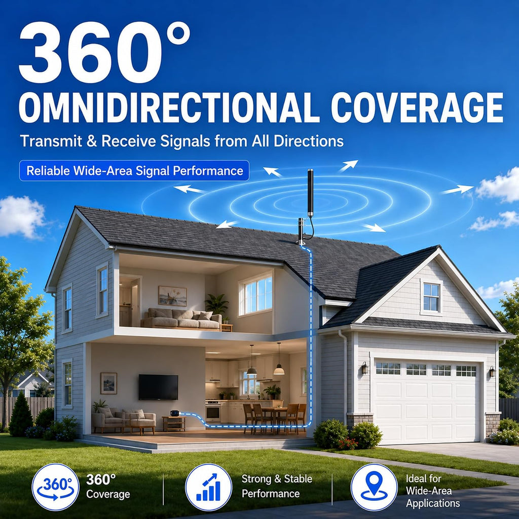 Omni Directional Outdoor 4g 5g LTE GSM Cellular Antenna Set for Cell Phone Signal Booster/Modem/Router/Hotspot with 32ft Cable SMA TS9 RPSMA Connector High Gain Long Range
