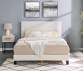 Elegant Plush 2-Piece Bedroom Set for Cozy Comfort, Upholstered Full Bed with Stylish Nightstand, Off White