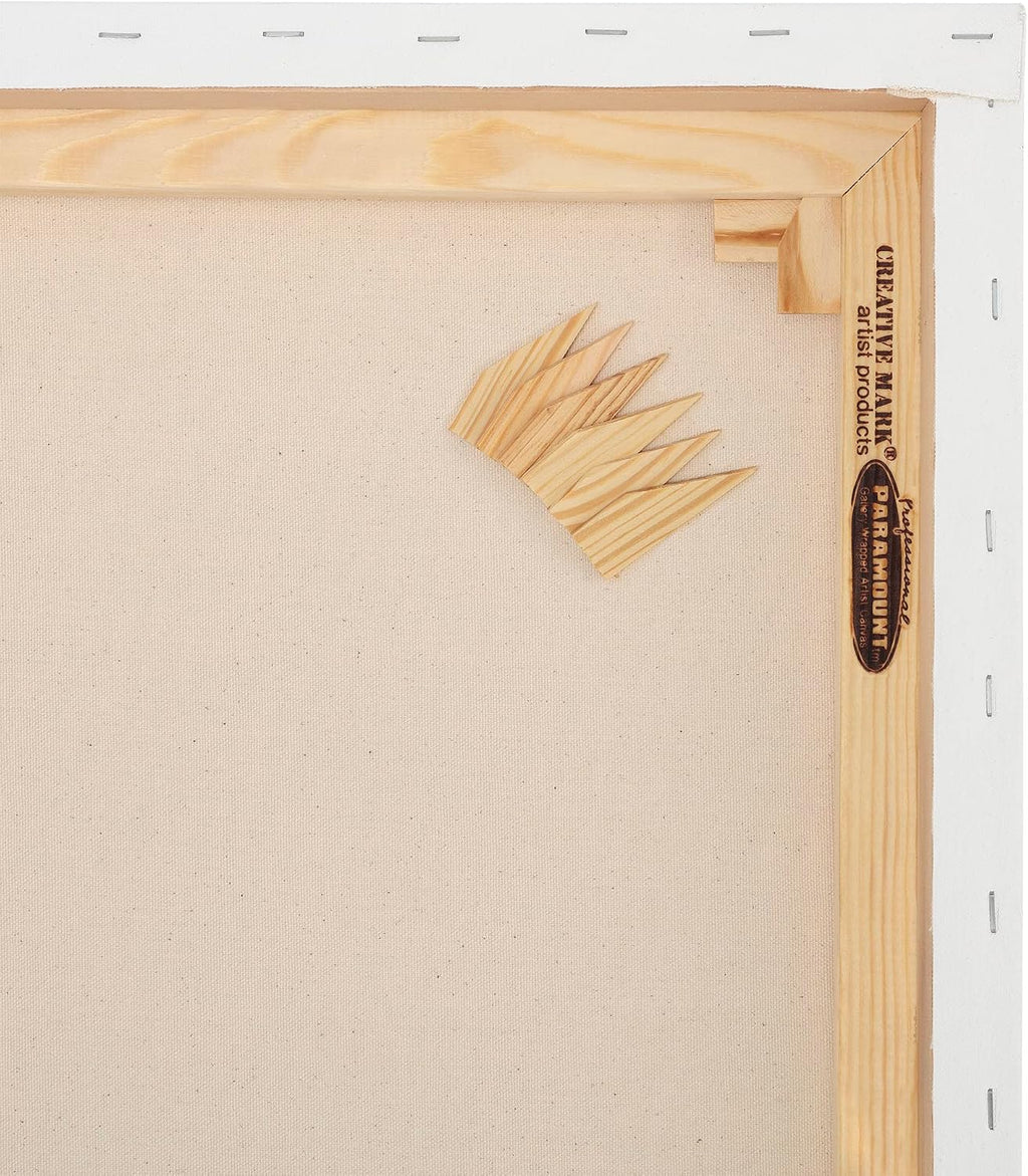 Paramount Professional Gallery Wrapped Canvases for Painting, 20x40 Pack of 3 Heavy-Duty Stretched Canvas, Unbleached 100% Cotton, 1-13/16 Deep, Acid-Free, Triple-Primed, Medium-Tooth Surface