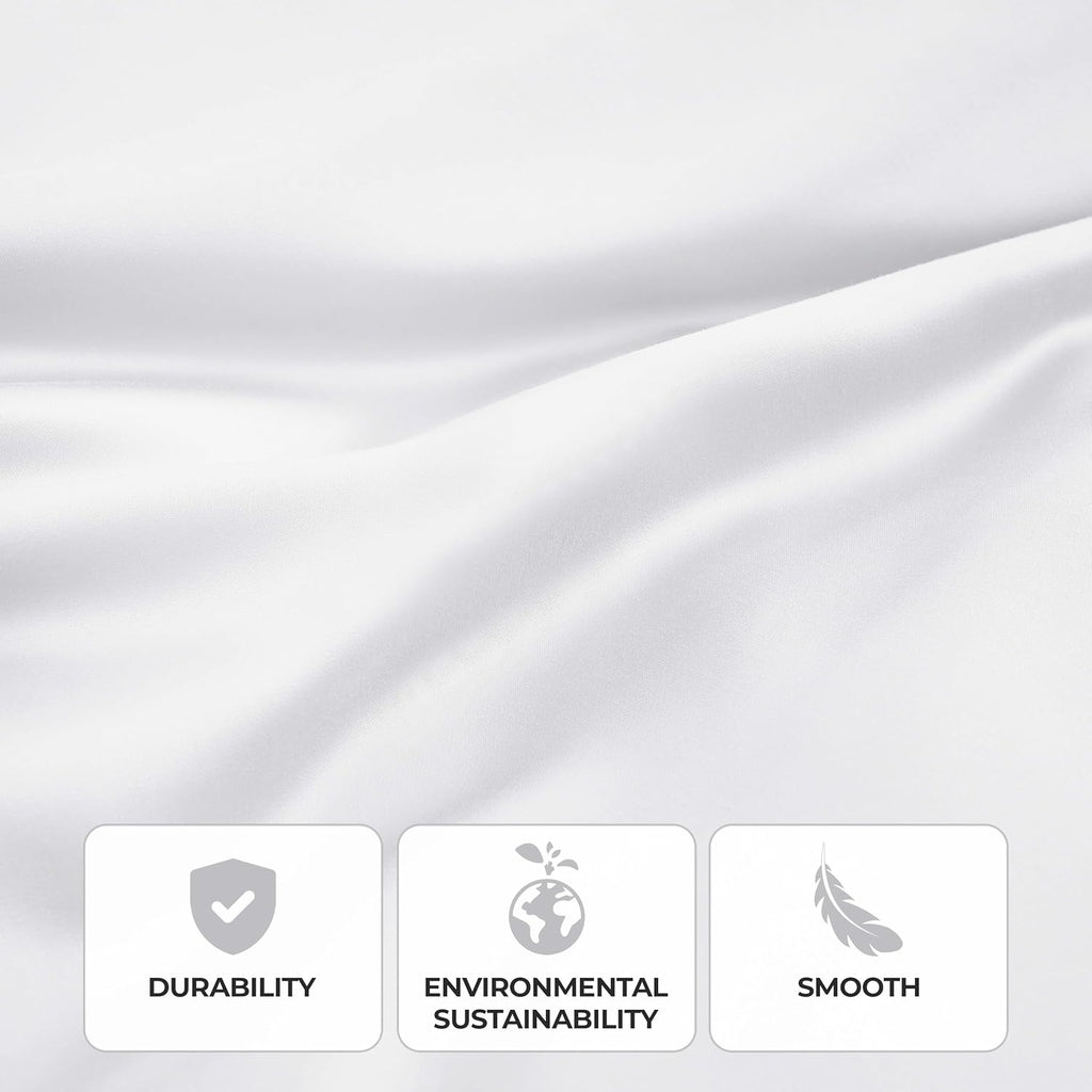 Superior Modal from Beechwood 300-Thread Count Solid Deep Pocket Sheet Set, King, White, 4-Piece SetxSuperior