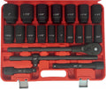 TONYNOL 3/4 Inch Drive Impact Socket Set,6 Point,SAE Sizes(3/4' to 2'),21Pcs,Cr-Mo Steel,Includes Adapters and Quick Release Ratchet Wrench,With a Storage Case.