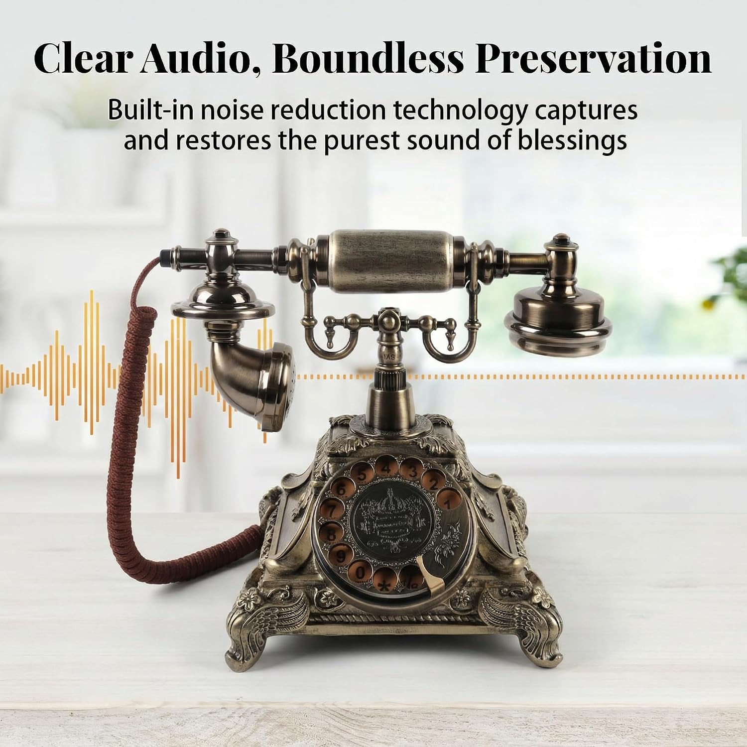 Audio Guest Book Wedding Phone, Audio Guestbook After the Tone,Recording Voicemail for Wedding, Parties, Guaduations, Banquets, Rotary Design (Antique Brown)