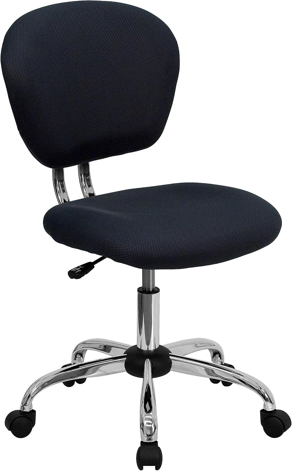 Flash Furniture Beverly Mid-Back Gray Mesh Padded Swivel Task Office Chair with Chrome Base