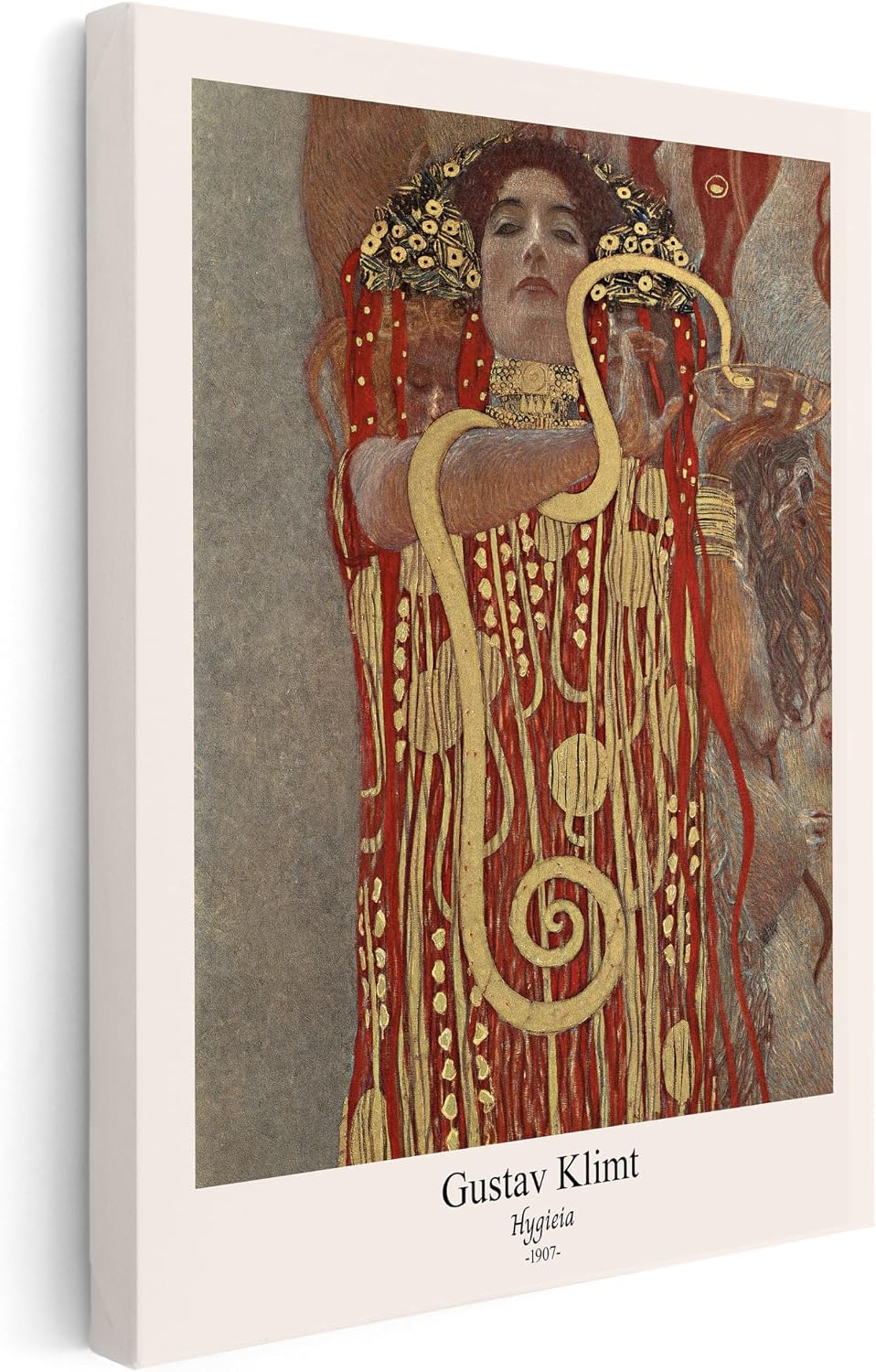 Poster Master Vintage Gustav Klimt Canvas - Retro Hygieia Print - Greek Goddess of Health Art - Classic Symbolism Painting - Art Nouveau - Aesthetic Living Room Decor - 24x32 STRETCHED Canvas