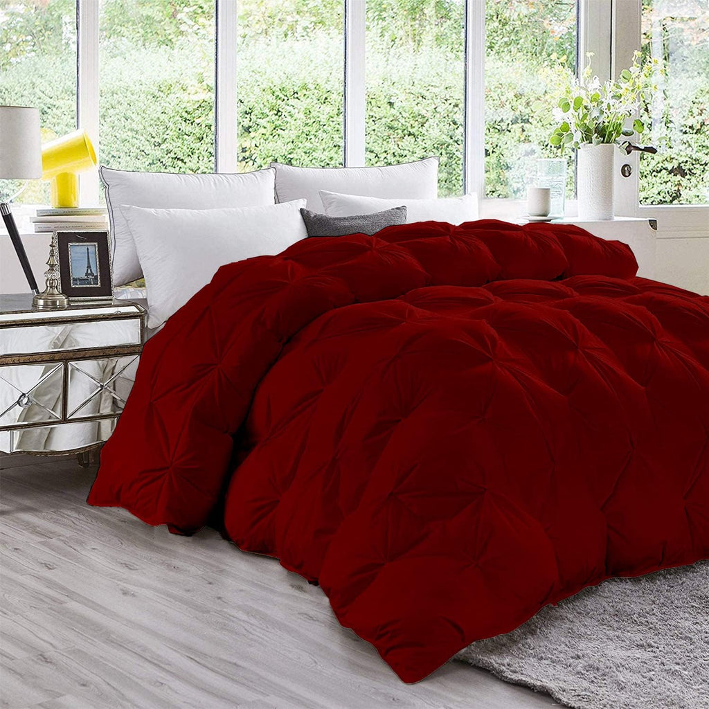 Super Soft 1000-TC All Season Down Alternative Comforter & 2pc Pillow Shams Super King (98' x 108') Inches Decorative Pintuck Comforter 100% Egyptian Cotton 600-GSM Fill & 8-Corner Tabs