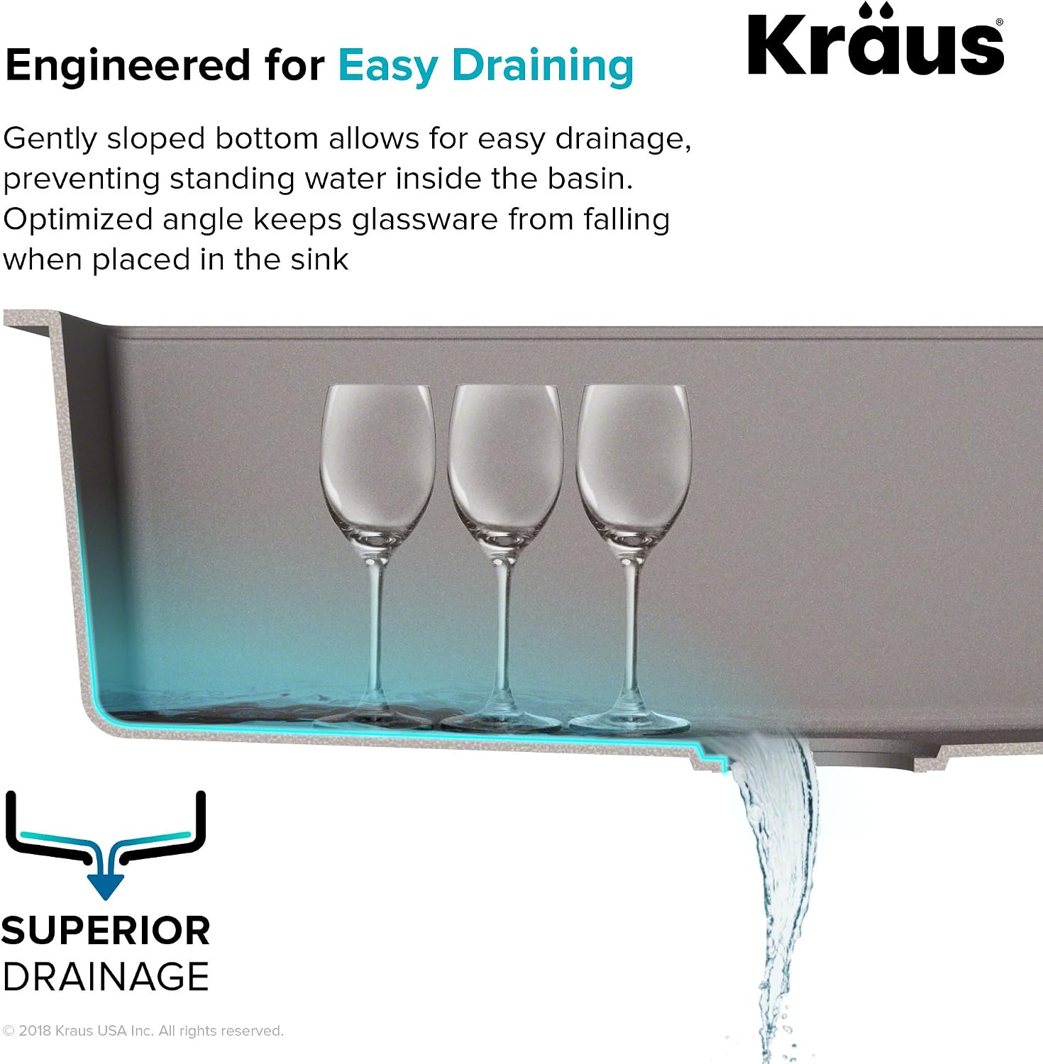 KRAUS KGD-442 Quarza 33-inch 33' Dual Mount 60/40 Double Bowl Granite Kitchen Sink in Black