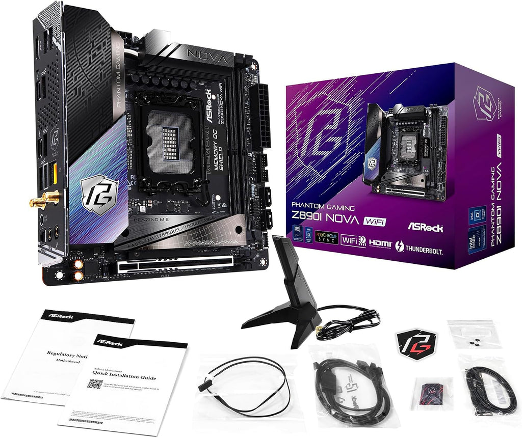 ASRock Intel Core Ultra Z890 LGA1851 RL-ILM Mini ITX Motherboard Phantom Gaming Z890i Nova WiFi 7 DDR5 9466 MHz 128 GB