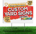 24'x18' Custom Yard Signs with Metal Stakes (30-Pack), Design-Your-Own Lawn Signs, Personalized Signages with Full Color Printing and Uploadable Images/Textboxes, One-Sided Yard Signs for Outdoor Events