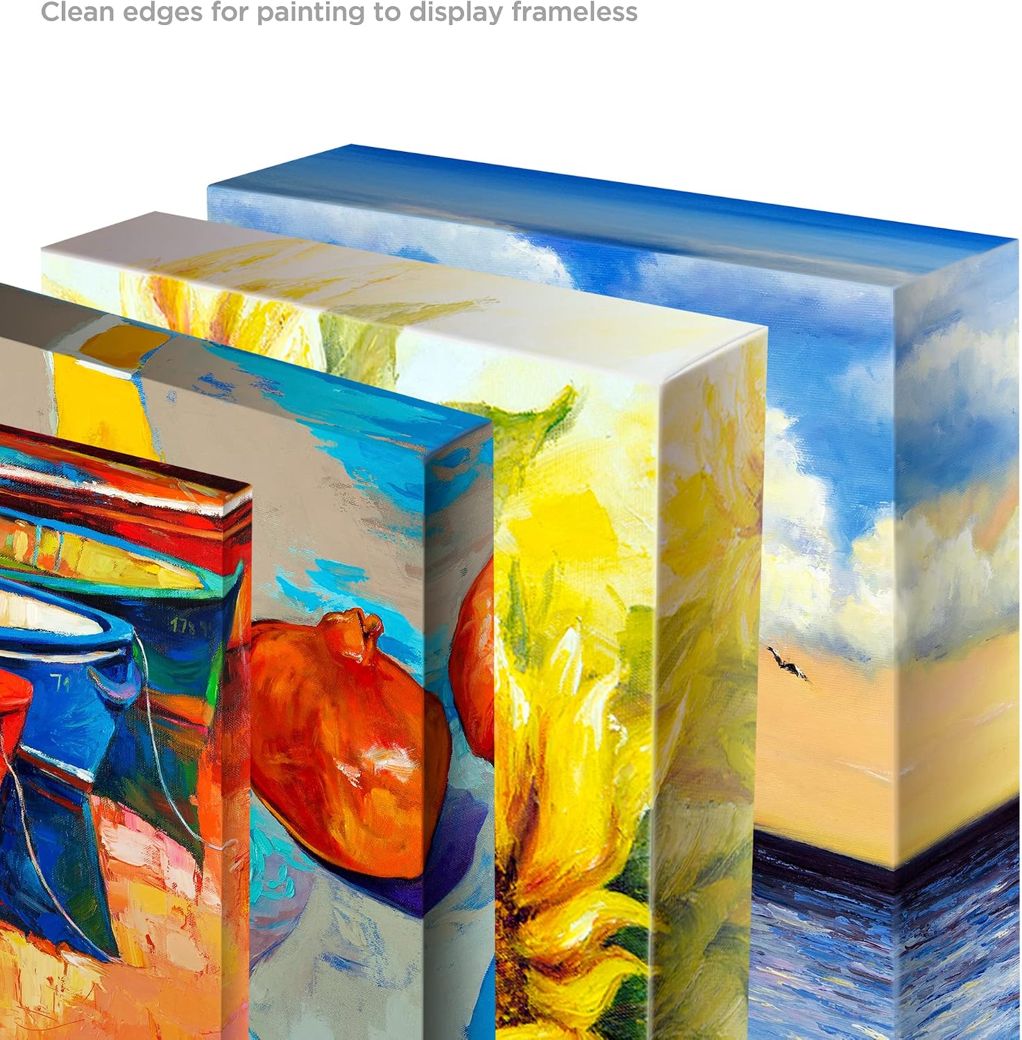 Creative Mark The Edge Deluxe Cotton 1-1/2' Deep Stretched Canvas for Painting, 24x48 Pack of 3, 14oz. Primed Weight, Universal Archival Priming, Medium Tooth, Hand-Stretched Canvas for Painters