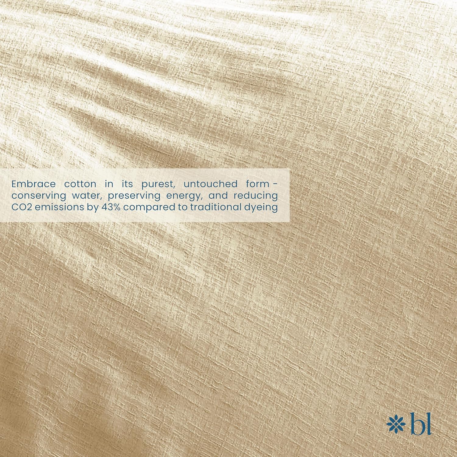 Blue Loom Duvet 100% Cotton Set, 3 Piece, Stone Washed Duvet Set Full/Queen Size 92' x 90' with 2 Matching Pillow Shams, Comforter Not Included, Vivie - Undyed Beige