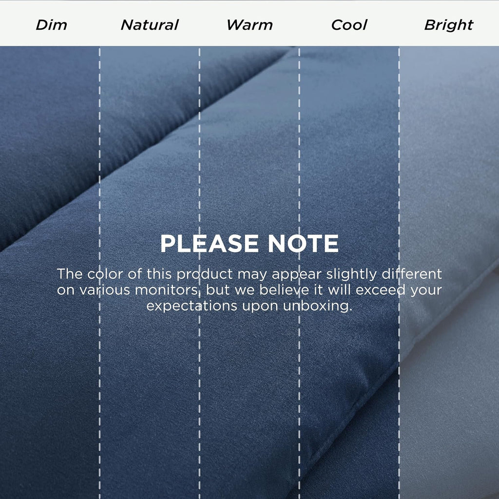 Bedsure Comforter Duvet Insert - Quilted Comforters Queen Size, All Season Duvet, GentleSoft Down Alternative Bedding, with 8 Tabs, Gifts for Women/Men, Dark Slate Blue, Queen 88 x 88 Inches