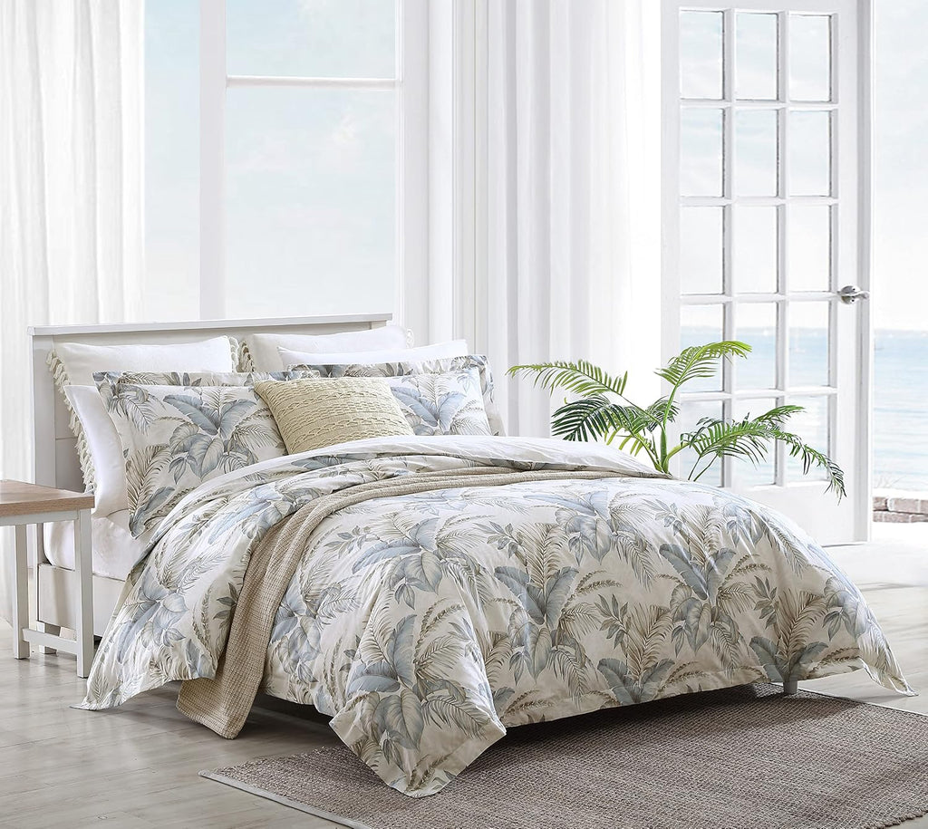 Tommy Bahama - Queen Comforter Set, Reversible Cotton Bedding with Matching Shams, Super Soft Bedding Set (Bakers Bluff Blue, Queen)