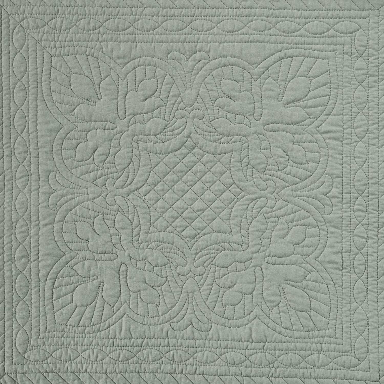Madison Park Daybed Cover Set Damask Quilted Cover for Daybeds, All Season, Pre-Washed Cotton-Filled Coastal Bedding Scallop Edge, Shams, Bedskirt, Décor Pillows, Tuscany, Seafoam, 39'x75', 6 Piece