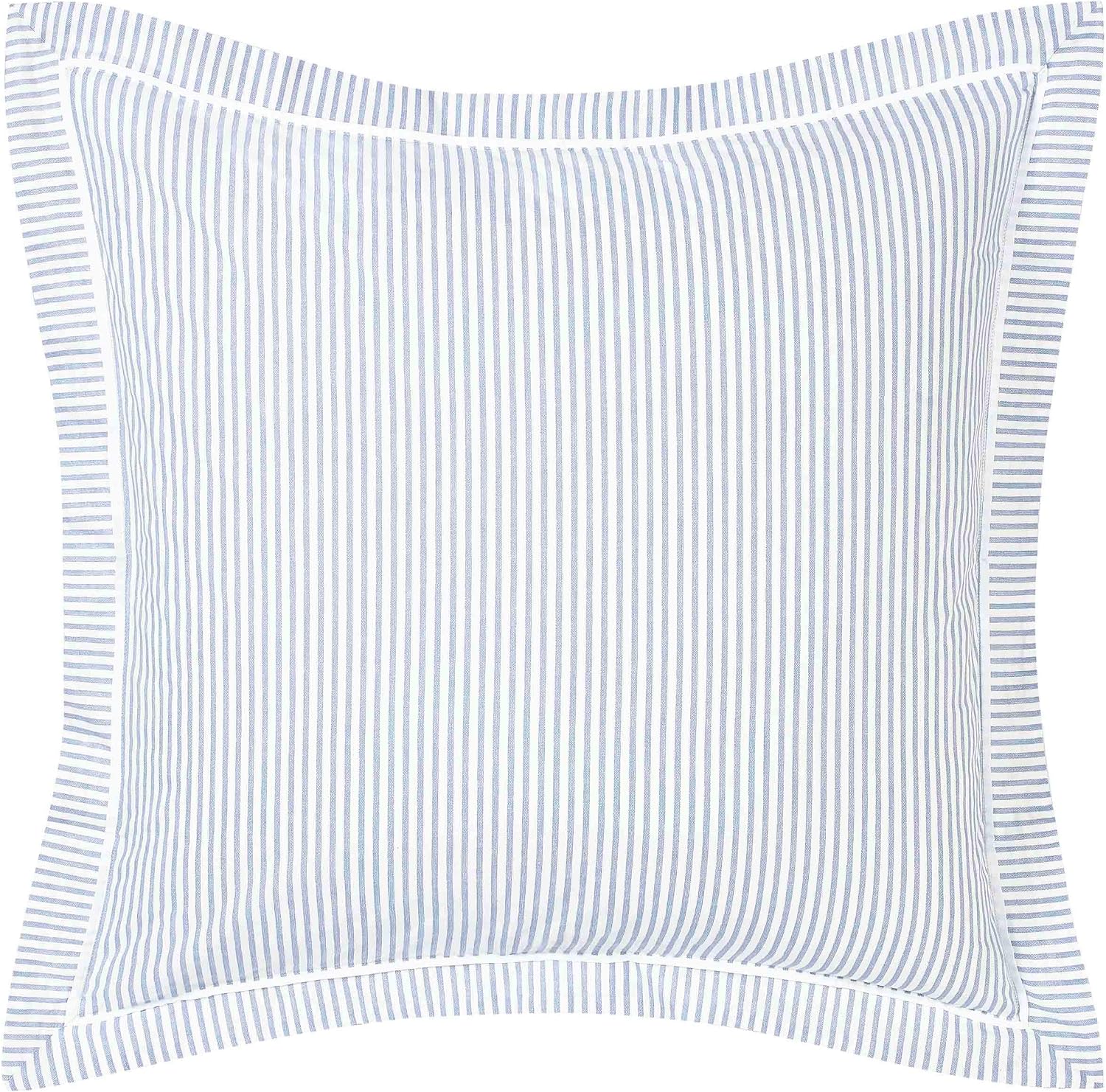 Laura Ashley – Queen Comforter Set, Cotton Bedding with Matching Shams & Bonus Decorative Pillows, Medium Weight, Floral Bedroom Decor, 7-Piece, College Dorm Room Essentials (Nora Blue)