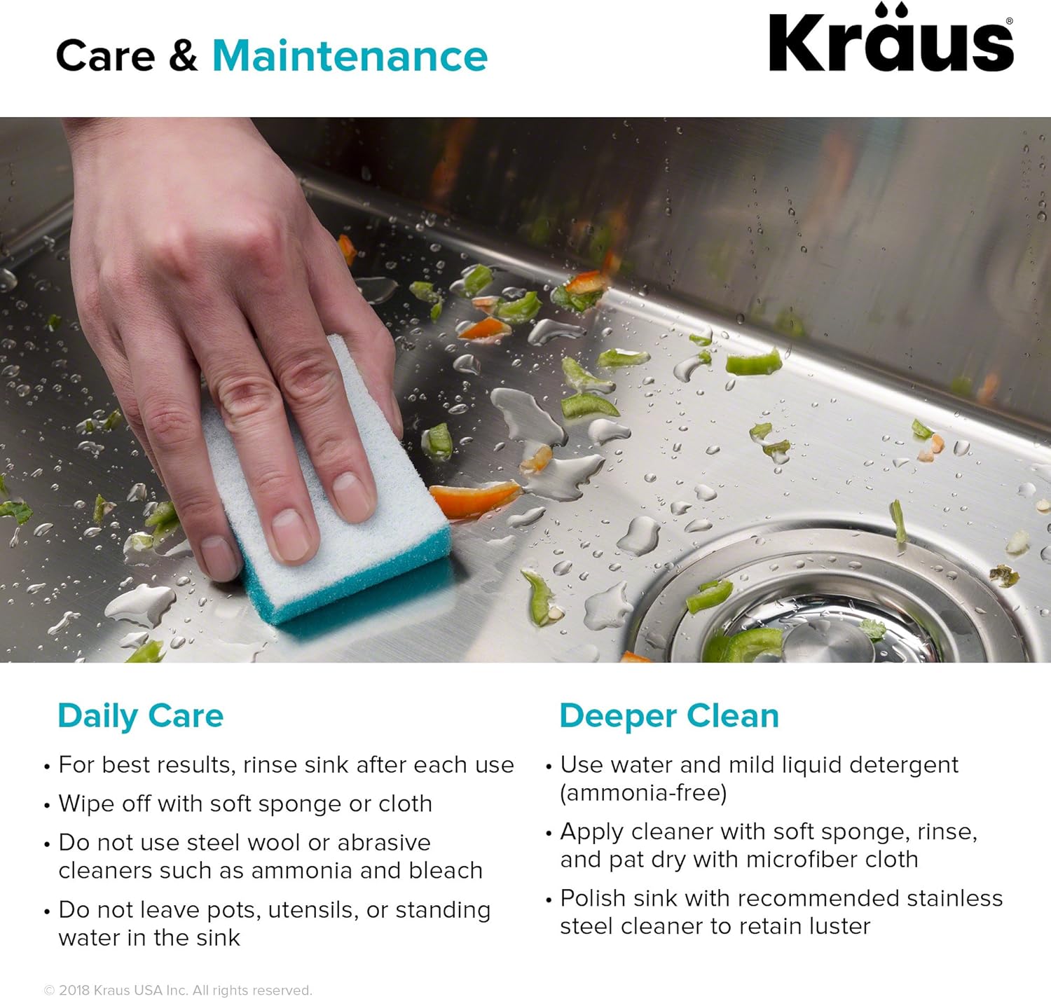 Kraus Kitchen Sinks Undermount - 33 Inch Stainless Steel Kitchen Sink, 60/40 Double Bowl, 16 Gauge, Model KHU103-33