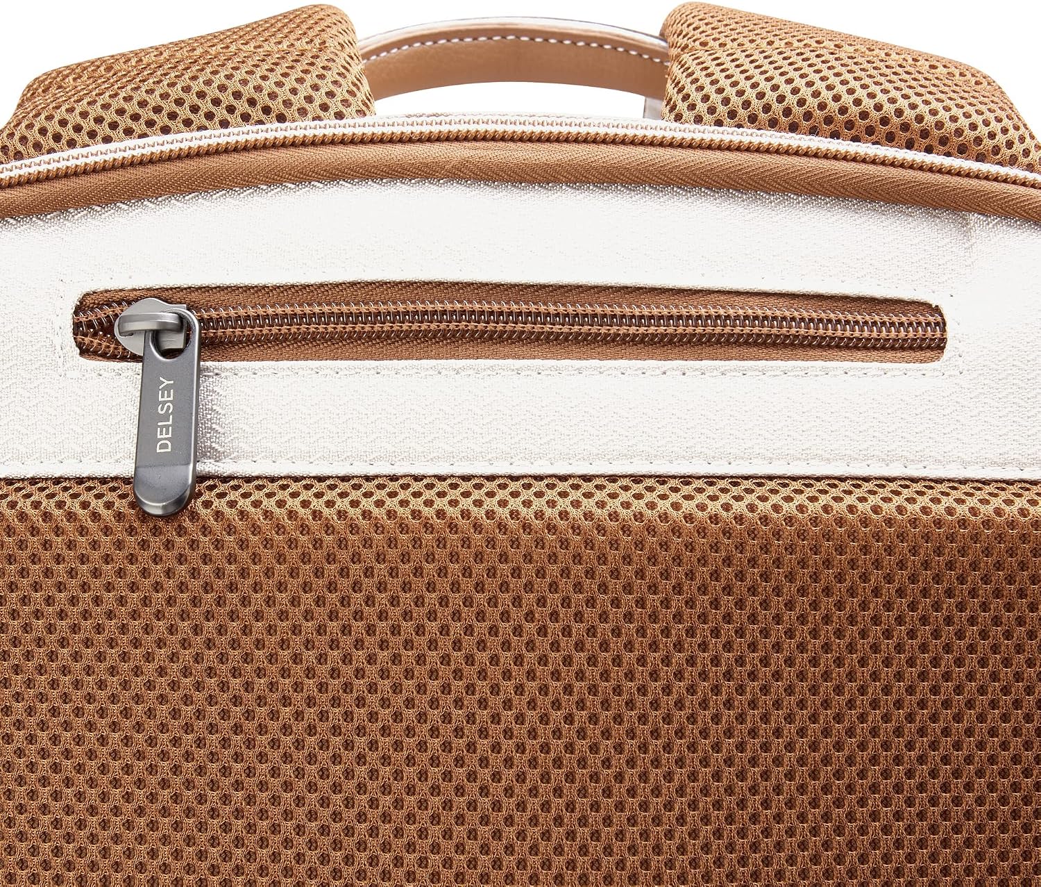 DELSEY PARIS Chatelet Air 2.0 - Travel Laptop Backpack - Fits 14' Laptop - Water-Repellent Recycled Fabric Backpack - Vegan Leather Trim - Smart Trolley Band, Angora
