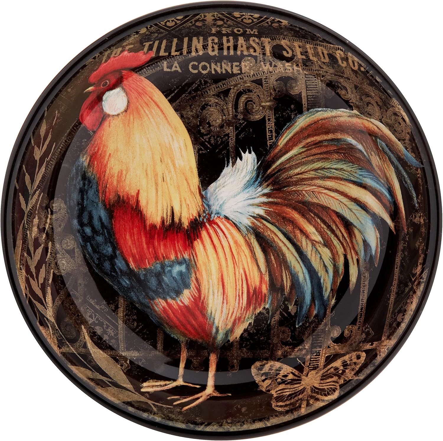 Certified International Gilded Rooster Set/4 Soup/Pasta Bowl 9.25' x 2', Assorted Designs,One Size, Multicolored (Pack of 3)
