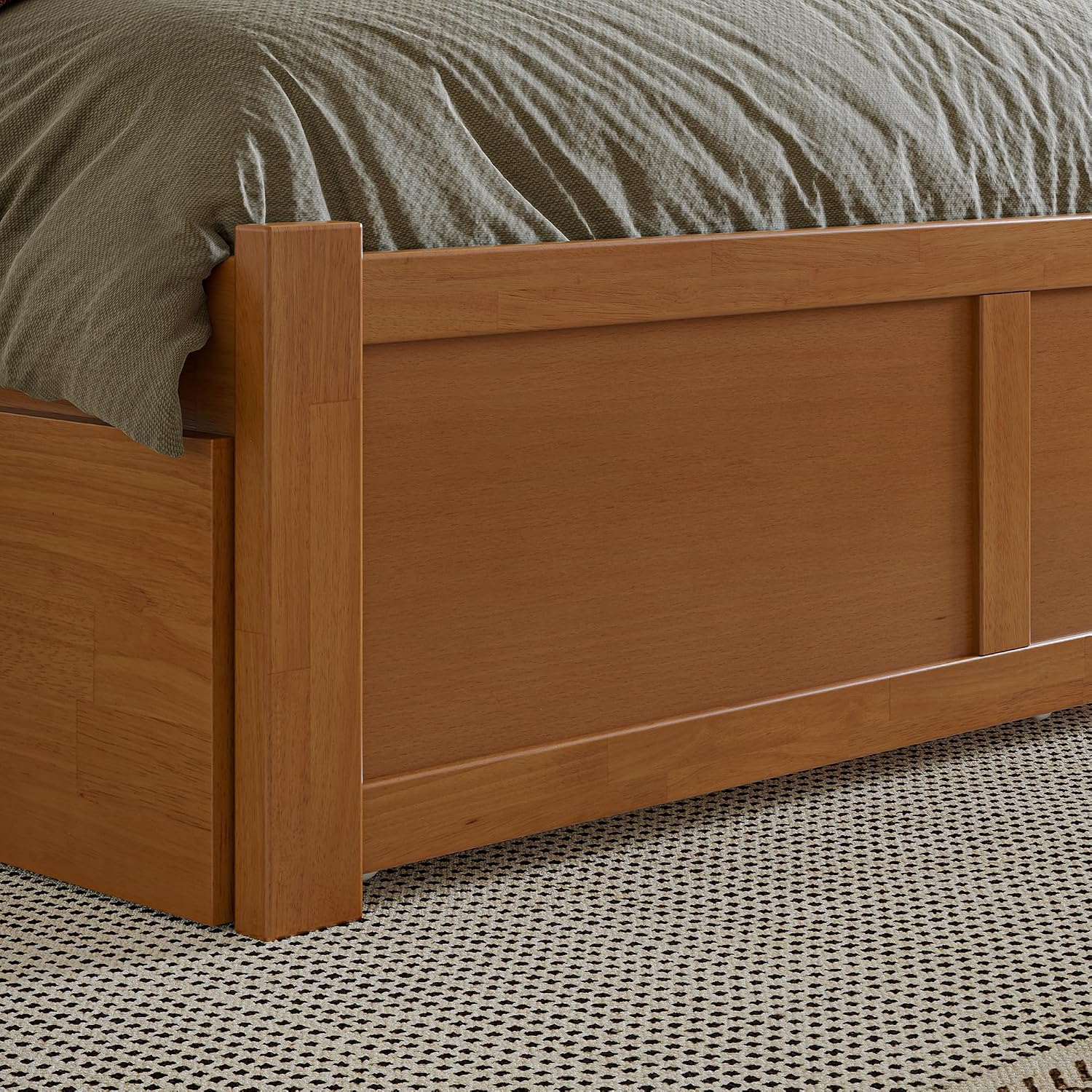 AFI, Nantucket Full Platform Bed with Footboard & Storage Drawers, Light Toffee