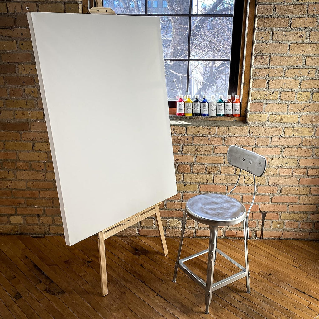 milo Stretched Artist Canvas | 48x60 inches | 2 Pack | 1.5' inch Thick Gallery Profile | 15 oz Primed Large Canvases for Painting, Ready to Paint Art Supplies for Acrylic, Oil
