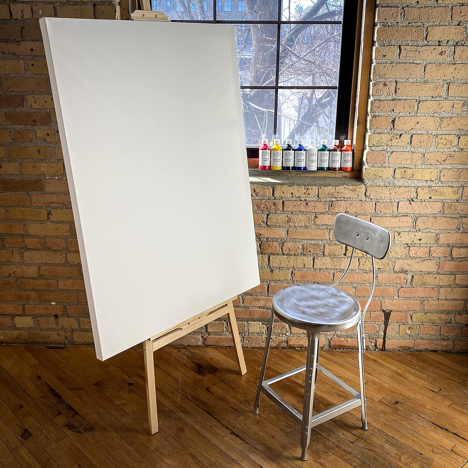 milo Stretched Artist Canvas | 48x60 inches | 2 Pack | 1.5' inch Thick Gallery Profile | 15 oz Primed Large Canvases for Painting, Ready to Paint Art Supplies for Acrylic, Oil