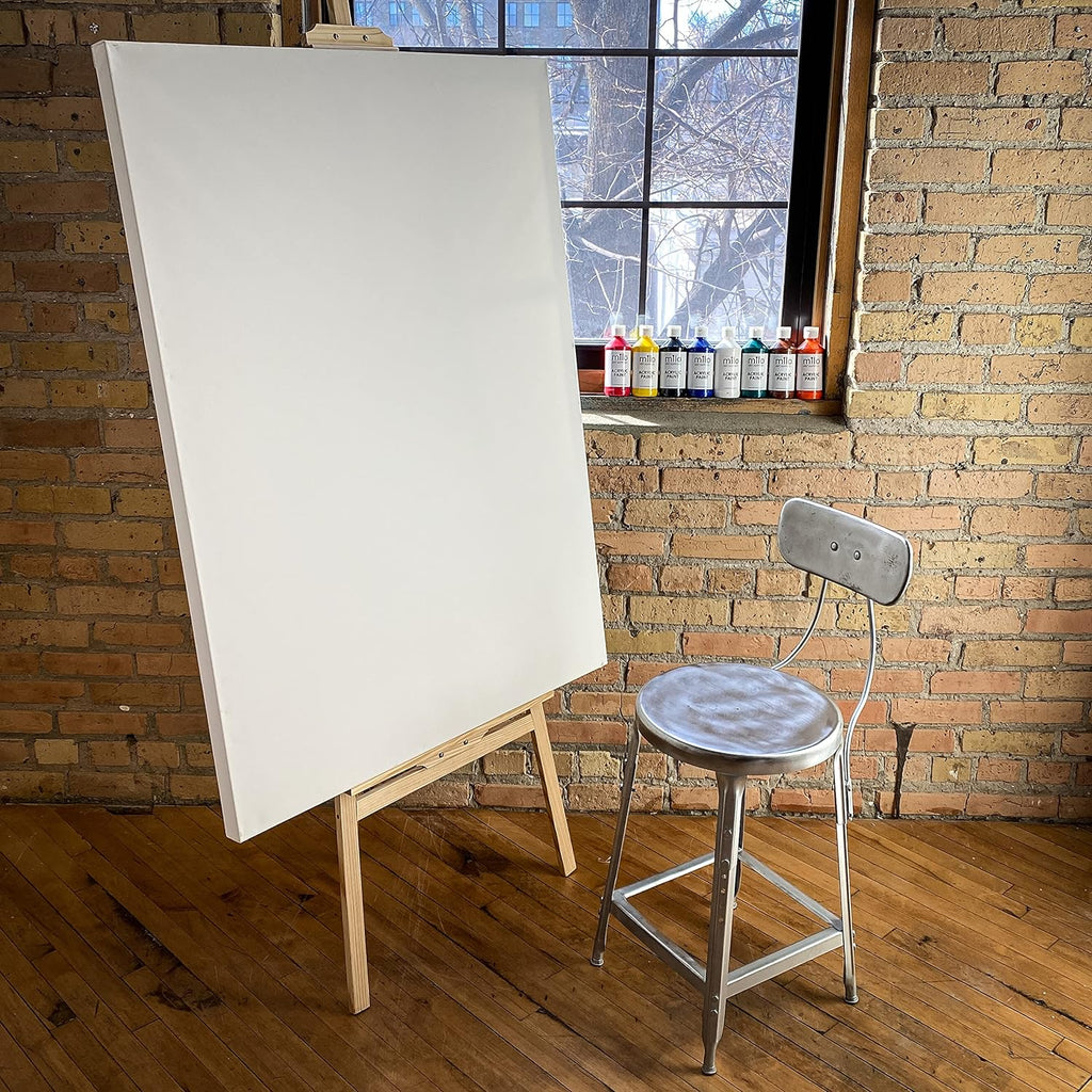 milo Stretched Artist Canvas | 36x48 inches | 2 Pack | 1.5' inch Thick Gallery Profile | 15 oz Primed Large Canvases for Painting, Ready to Paint Art Supplies for Acrylic, Oil