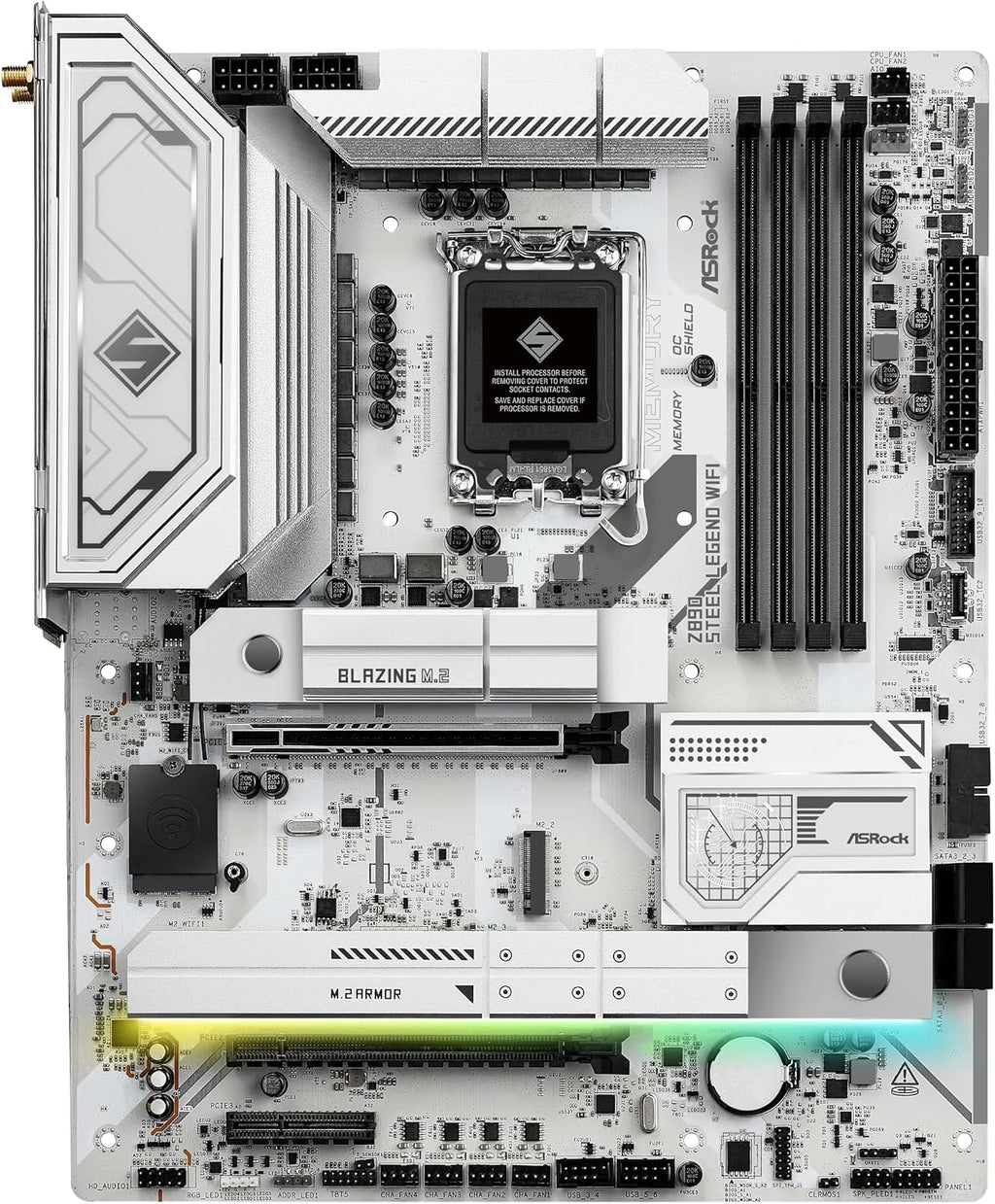 ASRock Intel Core Ultra Z890 Steel Legend WiFi 7 ATX LGA1851RL-ILM Motherboard DDR5 M.2 PCle 5.0 ARGB SATA3 6.0 Gb/s Thunderbolt