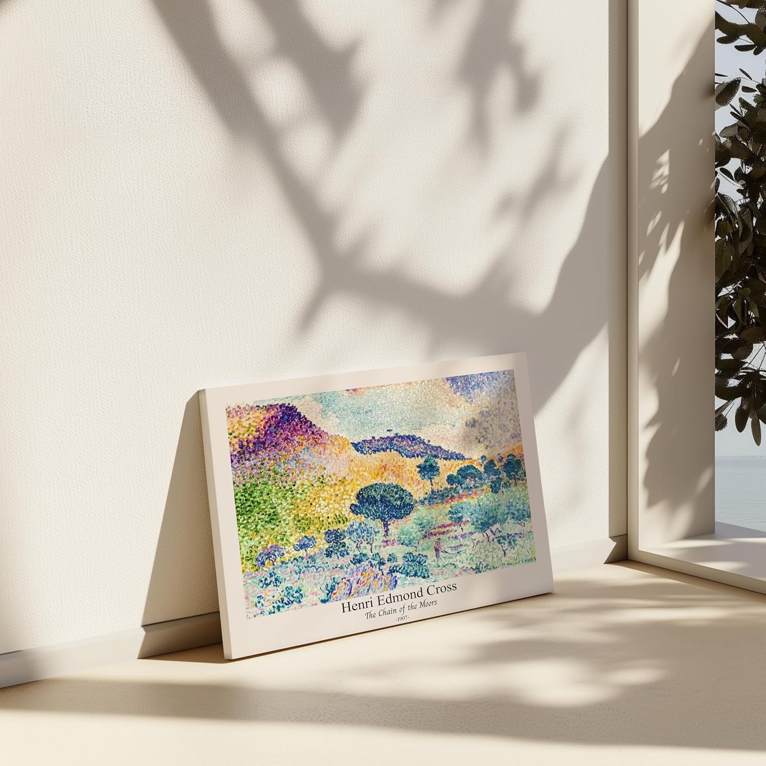 Poster Master Vintage Henri Edmond Cross Canvas - Retro The Chain of the Moors Print - Abstract Art - Classic Impressionism Painting - Aesthetic Living Room Wall Decor - 24x32 STRETCHED Canvas