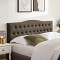 Huatean Home Tufted Upholstered Headboard Full Size, Sturdy and Durable Solid Wood Bed headboard, Fabric Headboard Adjustable Height from 37' to 51', Button Diamond Design Head Board, Chocolate