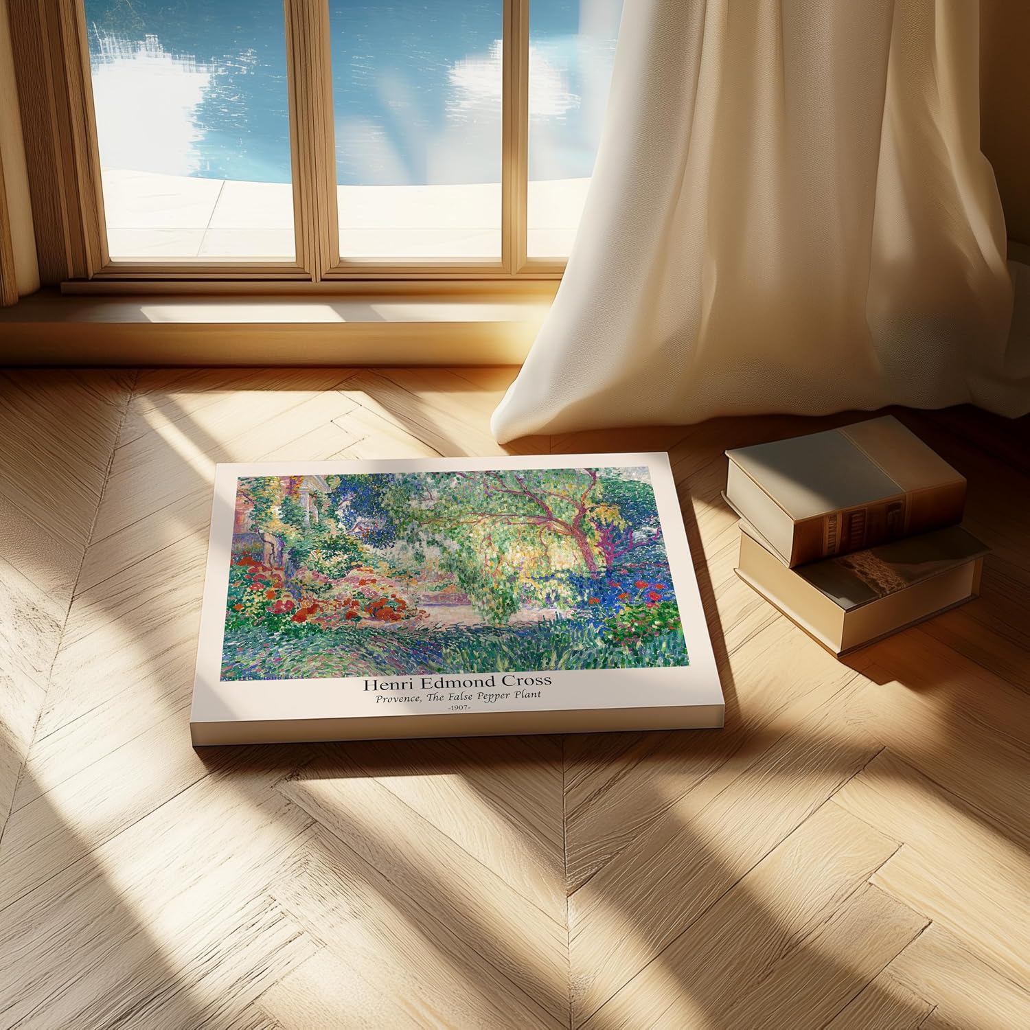 Poster Master Vintage Henri Edmond Cross Canvas - Retro Provence Print - False Pepper Plant Art - Classic Impressionism Painting - Abstract Art - Living Room Wall Decor - 24x32 STRETCHED Canvas
