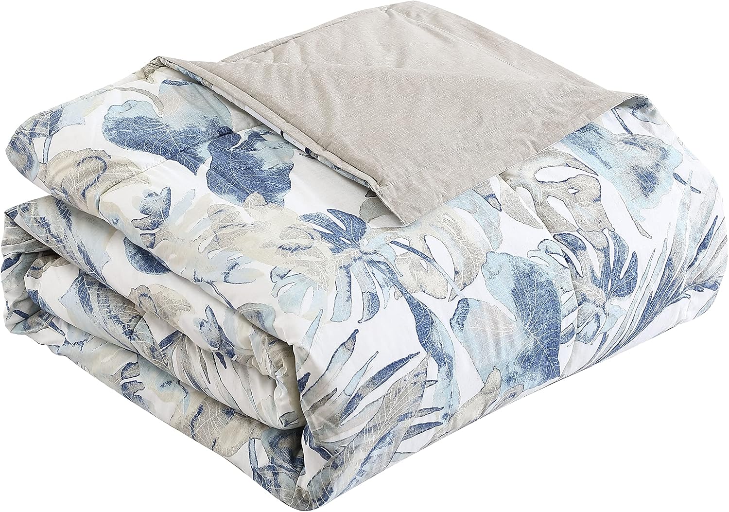 Tommy Bahama - Queen Comforter Set, Cotton Reversible Bedding with Matching Shams & Bedskirt, Super Soft Bedding Set (Raw Coast Blue, Queen)