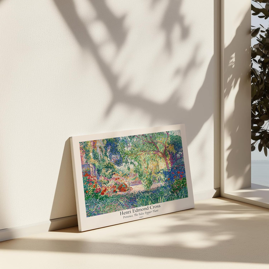 Poster Master Vintage Henri Edmond Cross Canvas - Retro Provence Print - False Pepper Plant Art - Classic Impressionism Painting - Abstract Art - Living Room Wall Decor - 24x32 STRETCHED Canvas