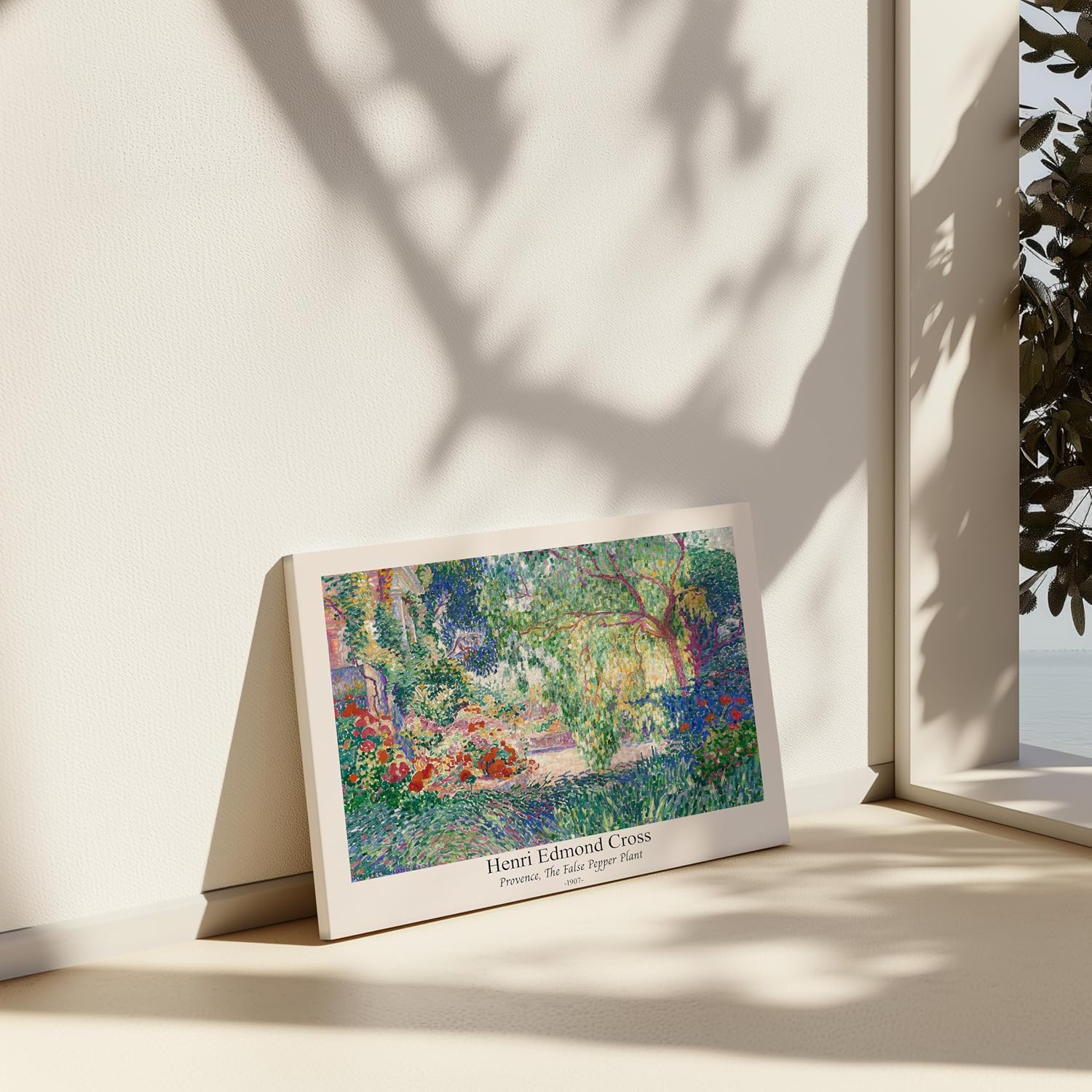 Poster Master Vintage Henri Edmond Cross Canvas - Retro Provence Print - False Pepper Plant Art - Classic Impressionism Painting - Abstract Art - Living Room Wall Decor - 24x32 STRETCHED Canvas