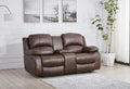 Betsy Furniture Faux Leather Reclining Loveseat with cupholder Console and Storage Space 8018 Multiple Colors (Brown, Loveseat)