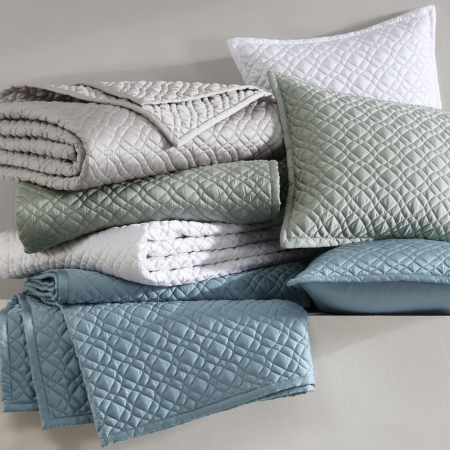 Riverbrook Home Noble Tencel Coverlet Set, King, Silver, 3 Piece Set