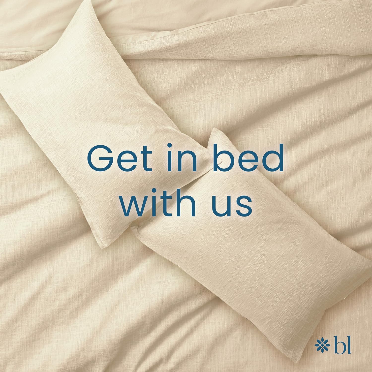 Blue Loom Duvet 100% Cotton Set, 3 Piece, Stone Washed Duvet Set Full/Queen Size 92' x 90' with 2 Matching Pillow Shams, Comforter Not Included, Vivie - Undyed Beige