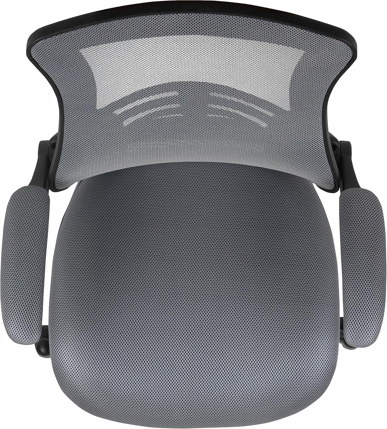 Flash Furniture Kelista Mid-Back Swivel Office Chair with Adjustable Seat Height, Ergonomic Mesh Desk Chair with Flip-Up Armrests, Dark Gray