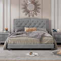 VilroCaz Elegant Velvet Design 3-Pieces Bedroom Sets, Modern Queen Size Platform Bed with 2 Nightstands, Bedside Table, Rivet Design Tufted Headboard