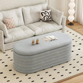 Storage Ottoman Bench 40 inch Upholstered Chenille Fabric Storage Bench for Bedroom End of Bed Stool Aesthetic Large Storag Ottoman for Living Room Entryway,Light Grey