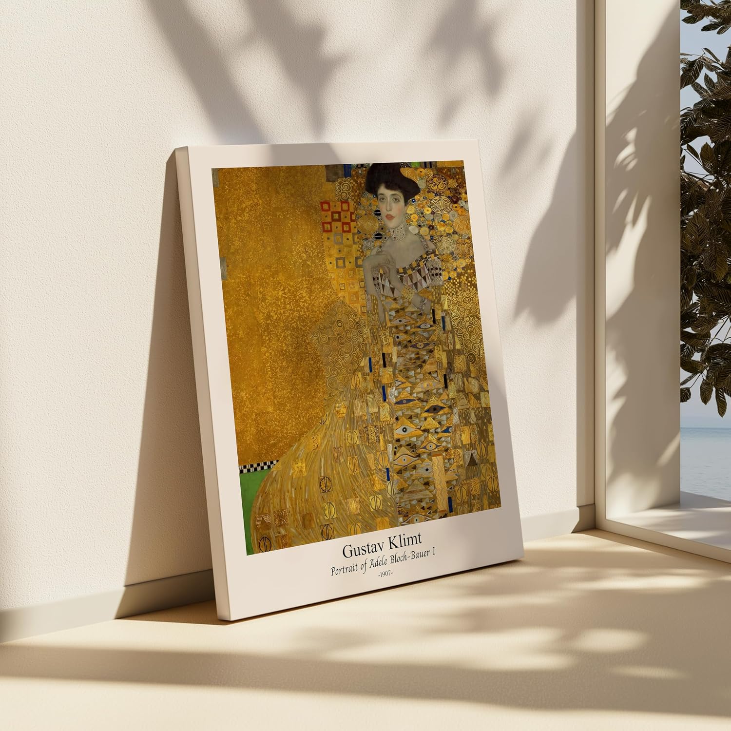 Poster Master Vintage Gustav Klimt Canvas - Retro Portrait of Adele Bloch-Bauer Print - Fine Art - Classic Painting - Art Nouveau - Living Room or Office Wall Decor - 24x32 STRETCHED Canvas