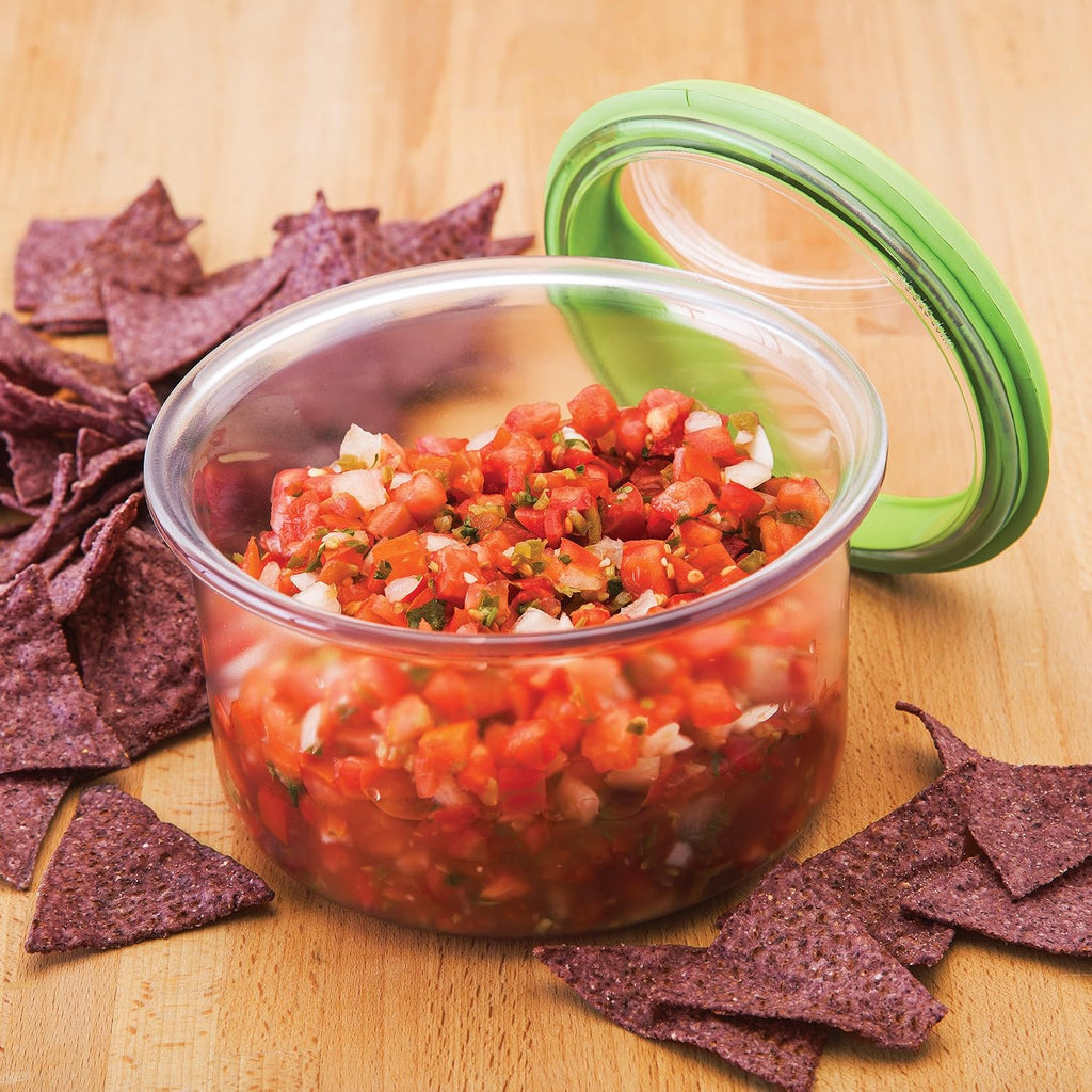 PREPWORKS ProKeeper Fresh Guacamole Plastic Kitchen Storage Container with Airtight Lid (Green), for Guacamole and Food Storage (Pack of 12)