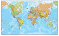 Maps International Large Political World Wall Map - Push Pin Board Mounted with White Wood Frame - 33 x 47