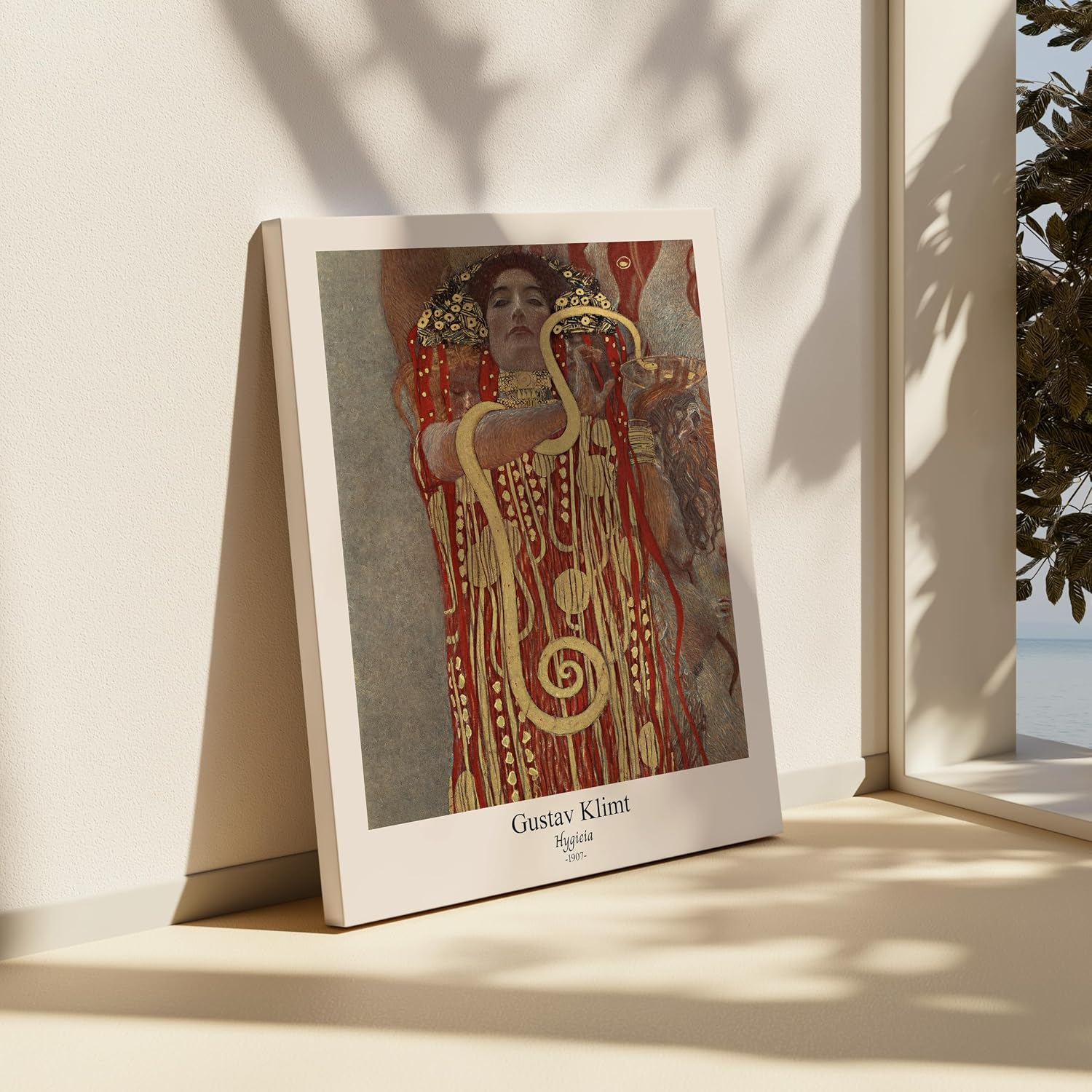 Poster Master Vintage Gustav Klimt Canvas - Retro Hygieia Print - Greek Goddess of Health Art - Classic Symbolism Painting - Art Nouveau - Aesthetic Living Room Decor - 24x32 STRETCHED Canvas
