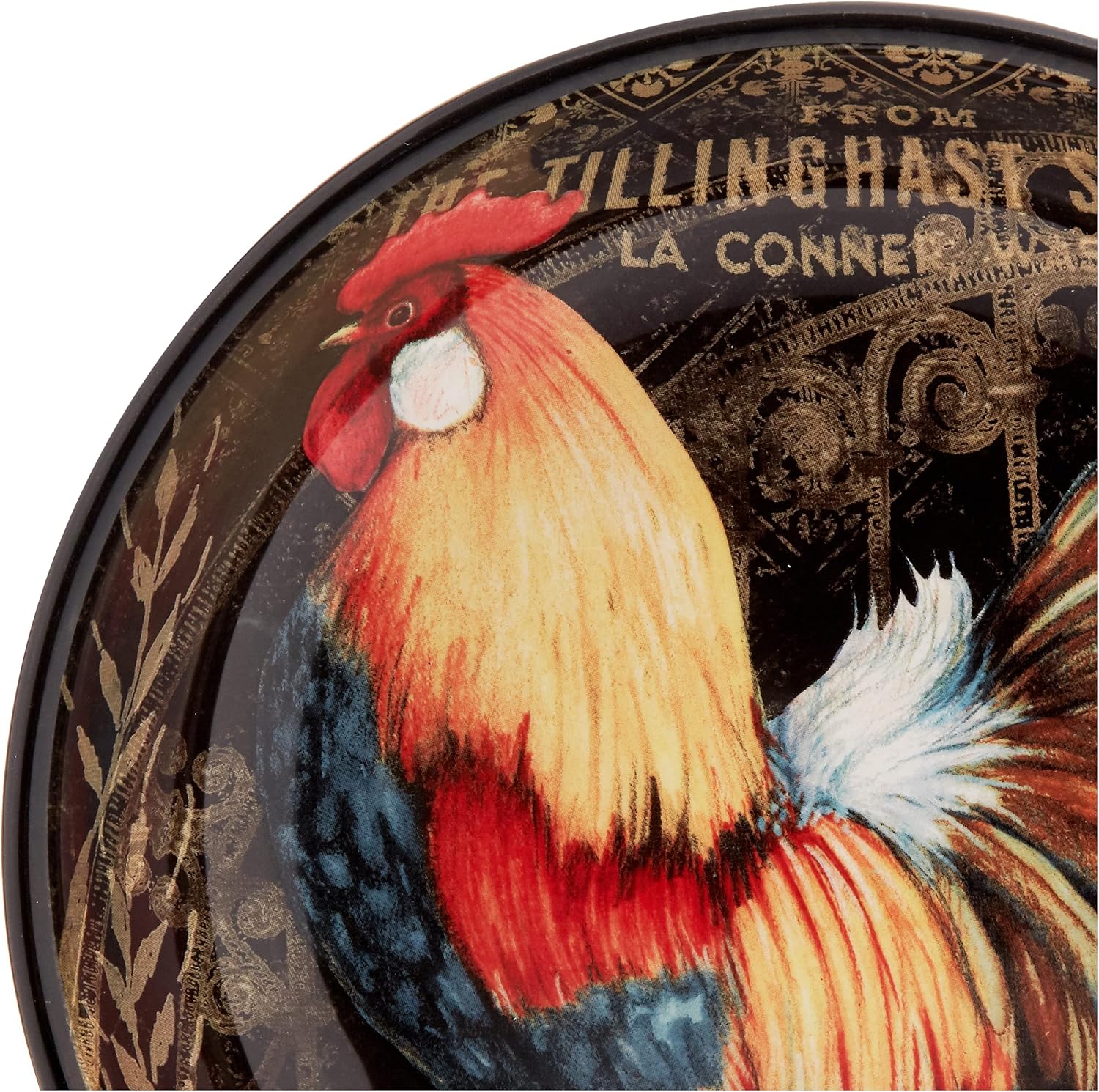 Certified International Gilded Rooster Set/4 Soup/Pasta Bowl 9.25' x 2', Assorted Designs,One Size, Multicolored (Pack of 3)
