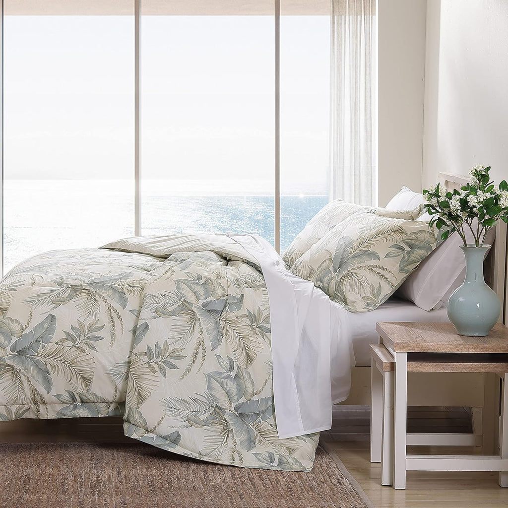 Tommy Bahama - Queen Comforter Set, Reversible Cotton Bedding with Matching Shams, Super Soft Bedding Set (Bakers Bluff Blue, Queen)