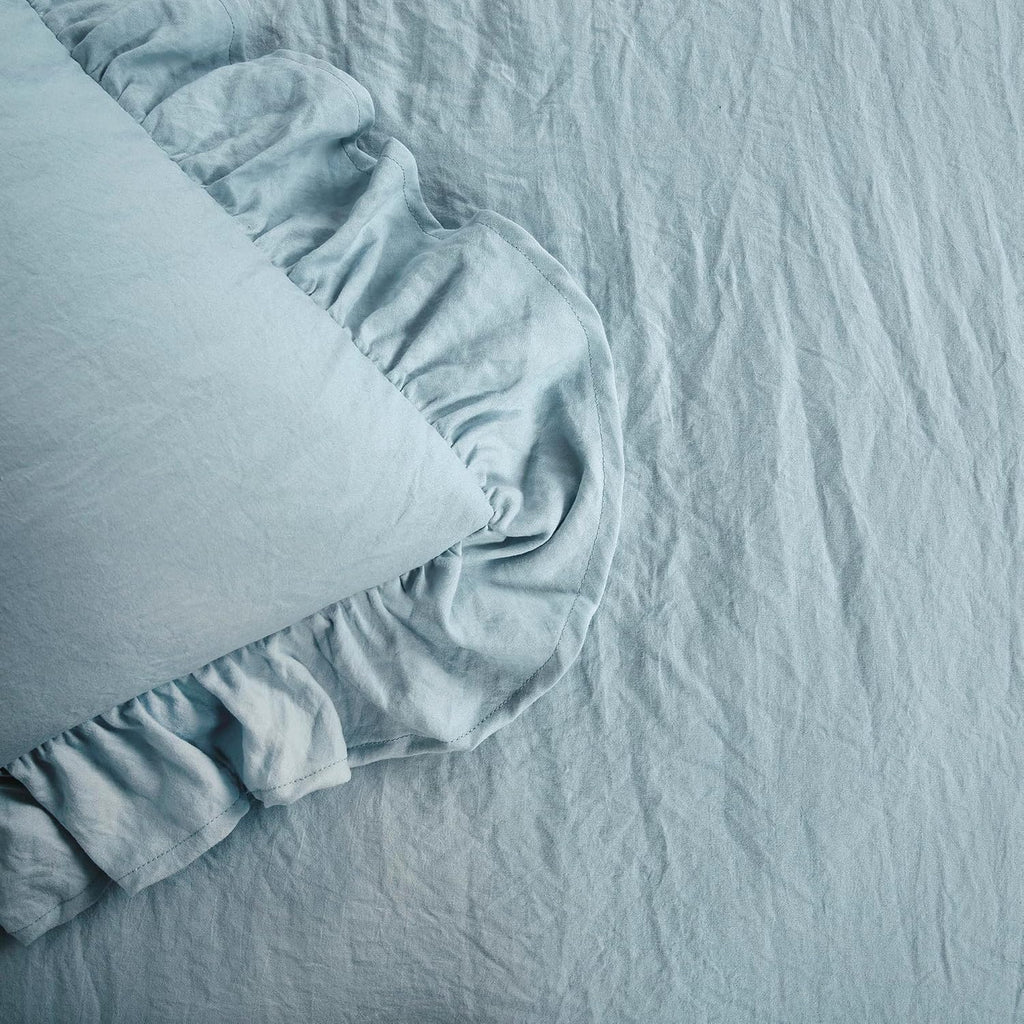 Lush Decor Reyna Ruffle Comforter Set, Full/Queen, Lake Blue, 3 Piece Cozy Bedding Set