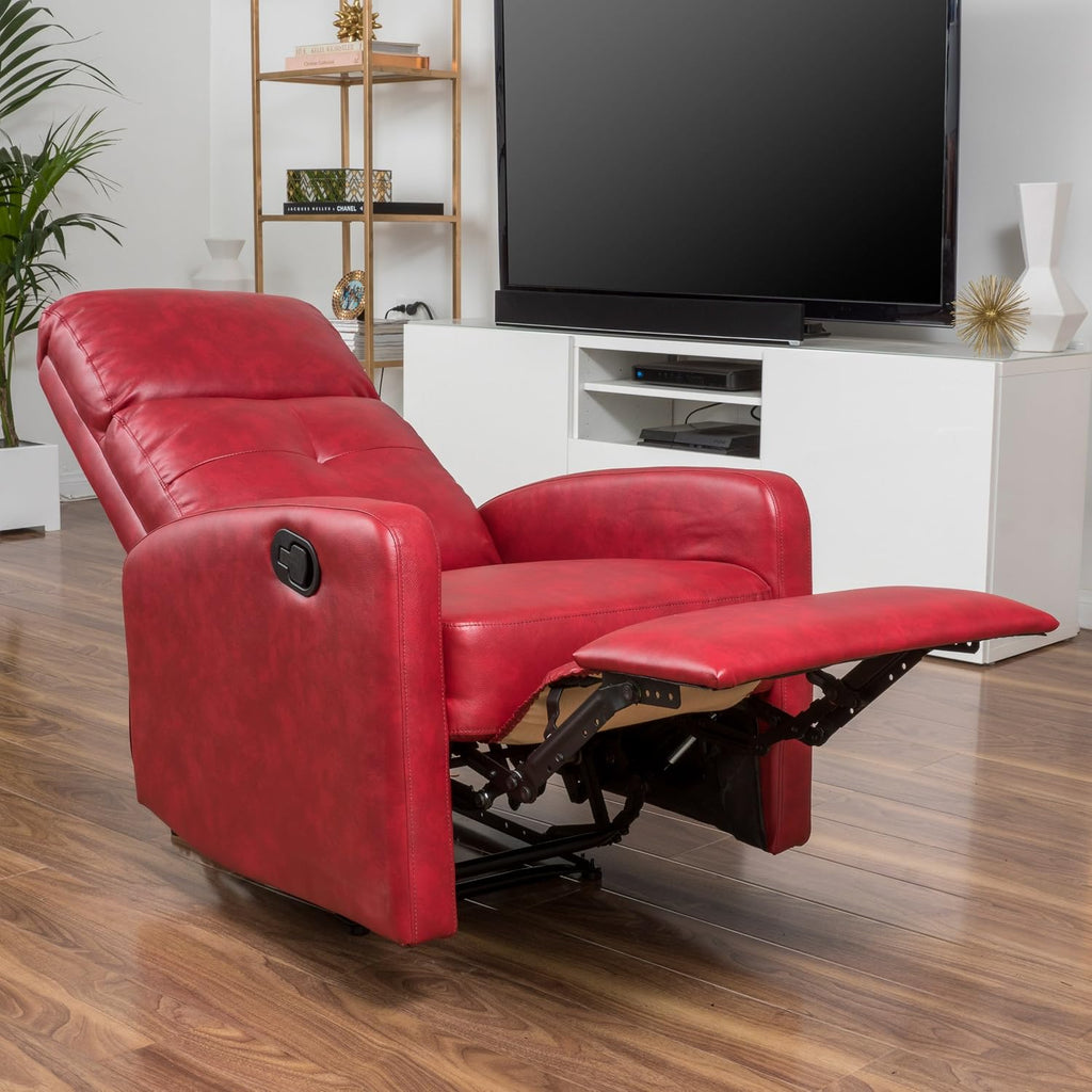 Christopher Knight Home Samedi PU Recliner, Oxblood Red