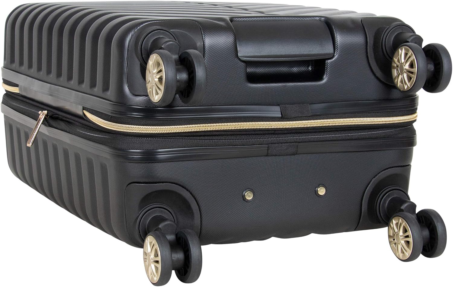 Kenneth Cole REACTION Madison Square Lightweight Hardside Chevron Expandable Spinner Luggage, Black, 2-Piece (20' Carry On + Backpack)