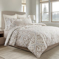 Levtex Home - Becker Taupe Duvet Cover Set - Twin Duvet Cover + One Standard Pillow Case - Ikat - Taupe, Grey and Cream - Duvet Cover (68 x 88in.) and Pillow Case (26 x 20in.) - Cotton