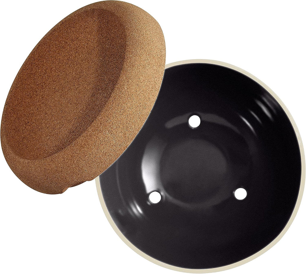 Emile Henry Deep Ceramic Food Storage Bowl, 10.6 x 7.3in, Black Truffle