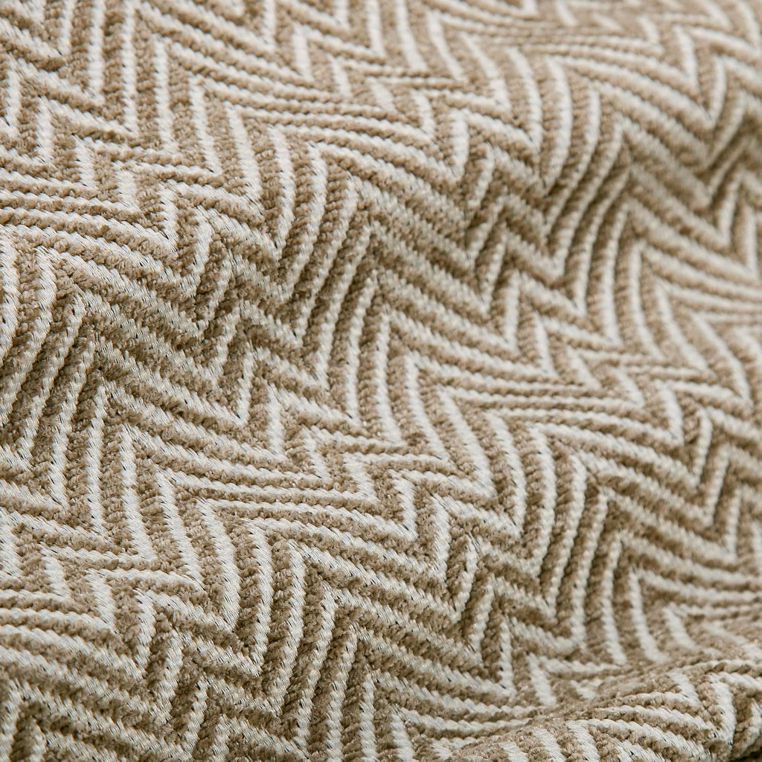 HiEnd Accents Chenille Herringbone 3 Piece King Duvet Set, Light Tan, Timeless Classic Modern Rustic Woven Tweed Luxury Bedding Set, 1 Duvet Cover and 2 Pillowcases